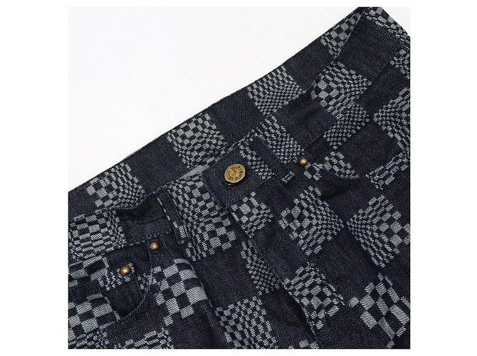 Louis Vuitton Pantaloni in denim Distorted Damier da uomo Nero - vista 5