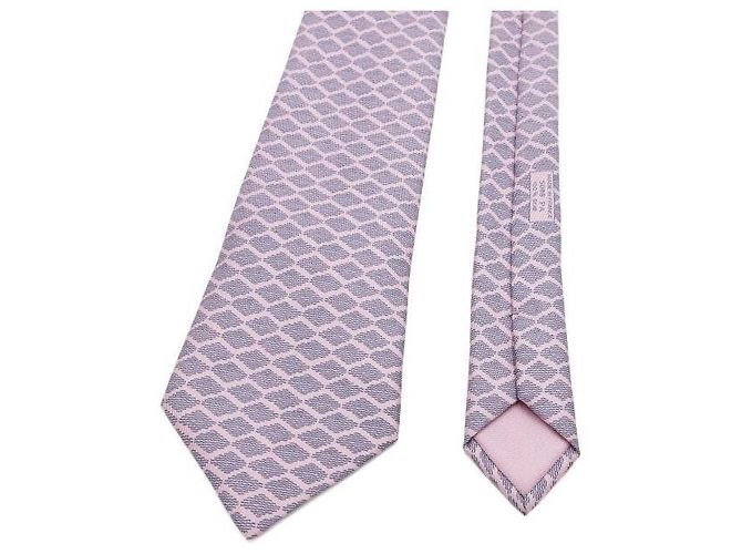 Hermès Purple Wave Dot Pattern Silk Men's Tie - view 3
