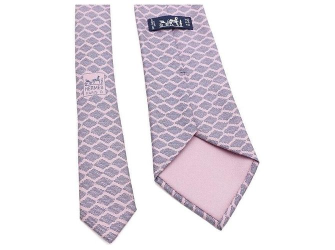 Hermès Purple Wave Dot Pattern Silk Men's Tie - view 5