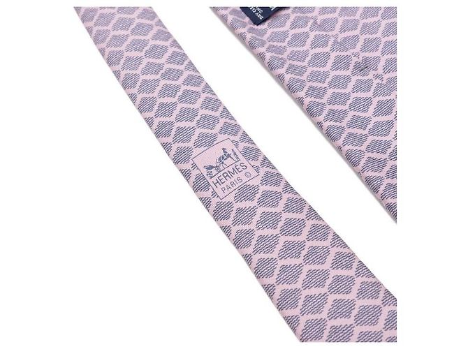 Hermès Purple Wave Dot Pattern Silk Men's Tie - view 6