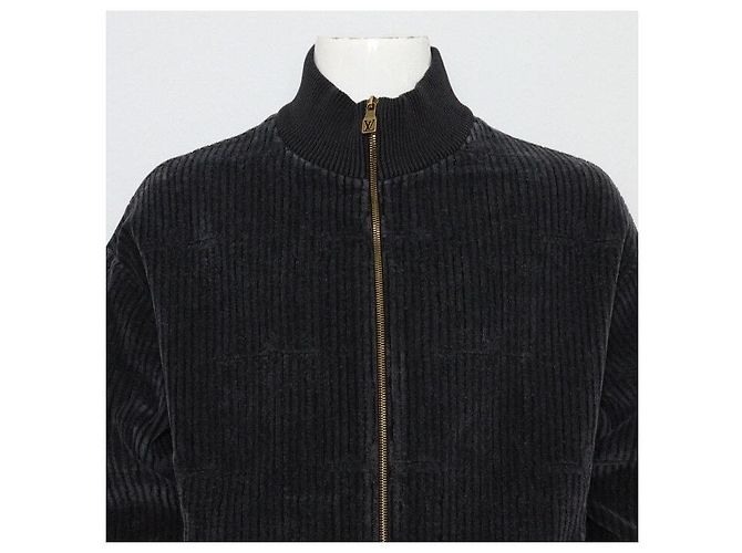 Louis Vuitton Giacca da tuta da uomo in velluto di cotone grigio Marrone - vista 2