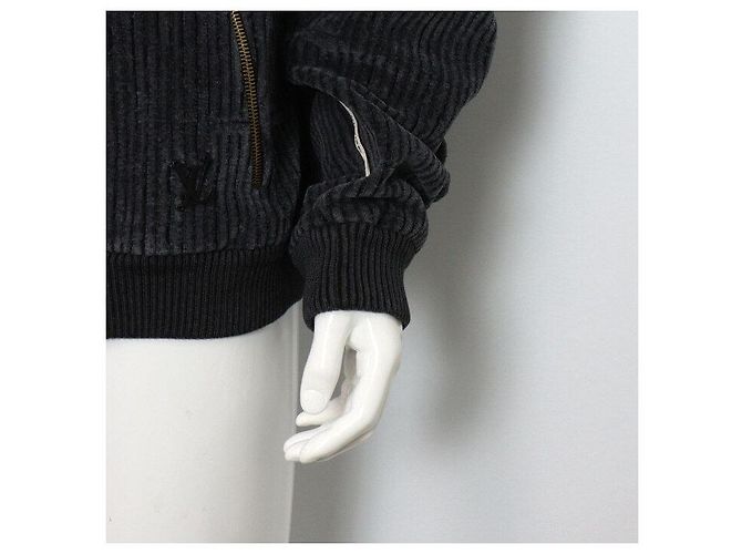 Louis Vuitton Giacca da tuta da uomo in velluto di cotone grigio Marrone - vista 3