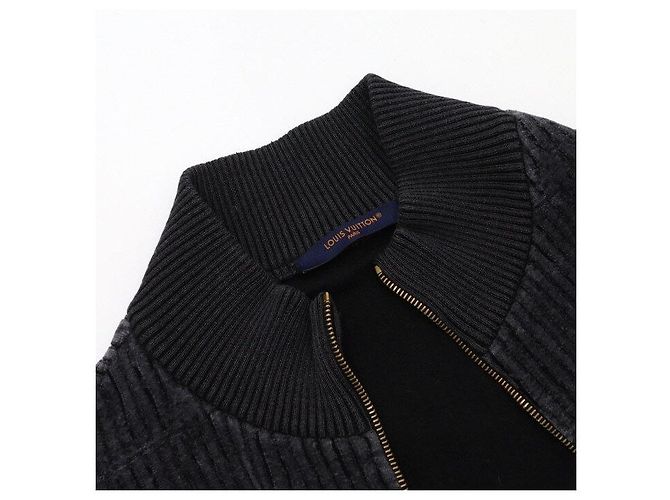 Louis Vuitton Giacca da tuta da uomo in velluto di cotone grigio Marrone - vista 5