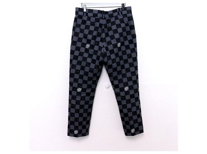 Louis Vuitton Pantaloni Cigarette Damier da uomo Nero - vista 3