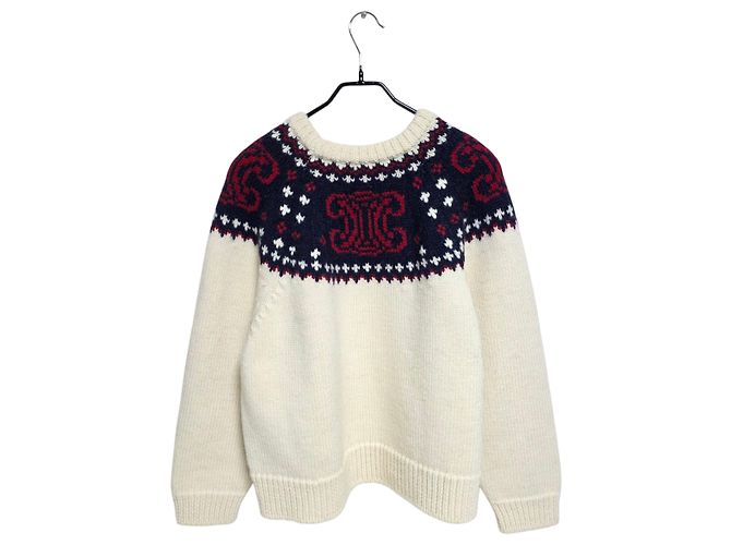 Céline Suéter de punto Fair Isle Triomphe para mujer Blanco - vista 2