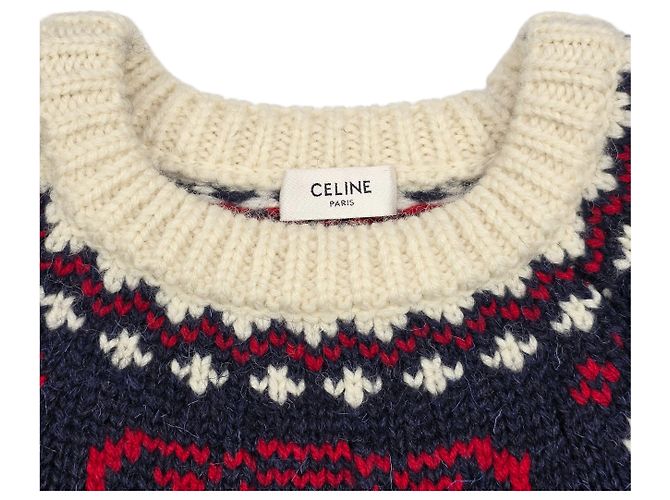 Céline Suéter de punto Fair Isle Triomphe para mujer Blanco - vista 4