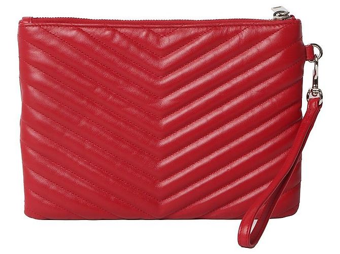Saint Laurent Clutch Matelassé Small Rosso - vista 3