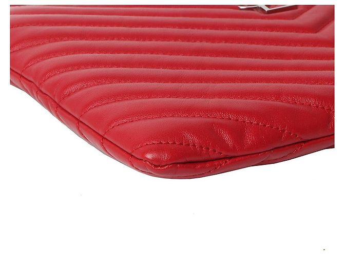 Saint Laurent Clutch Matelassé Small Rosso - vista 7