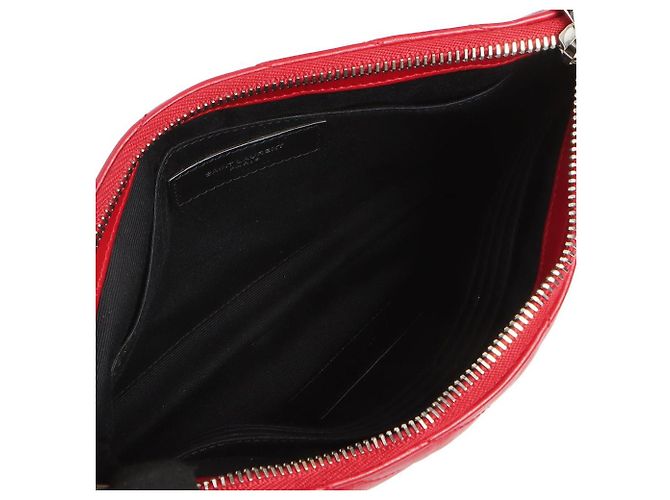 Saint Laurent Clutch Matelassé Small Rosso - vista 8