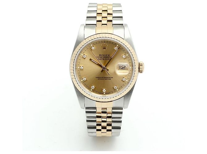Rolex Relógio Datejust Masculino Combi Champagne Gold Original Diamond Dourado - vista 16
