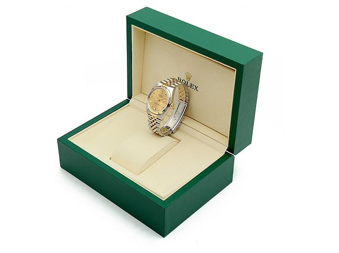 Rolex Relógio Datejust Masculino Combi Champagne Gold Original Diamond Dourado - vista 25