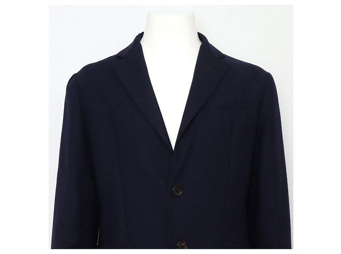 Louis Vuitton Blazer classico in lino blu navy da uomo - vista 2