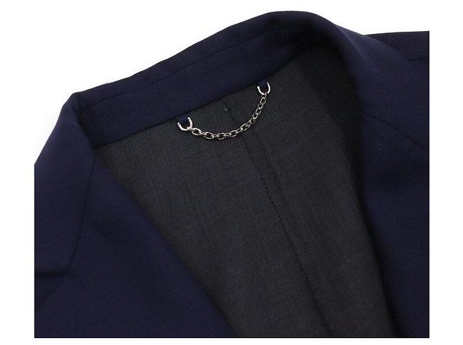 Louis Vuitton Blazer classico in lino blu navy da uomo - vista 5