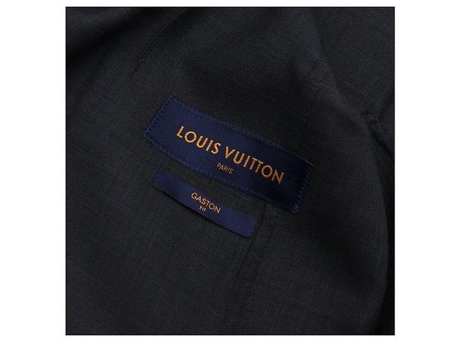 Louis Vuitton Blazer classico in lino blu navy da uomo - vista 6
