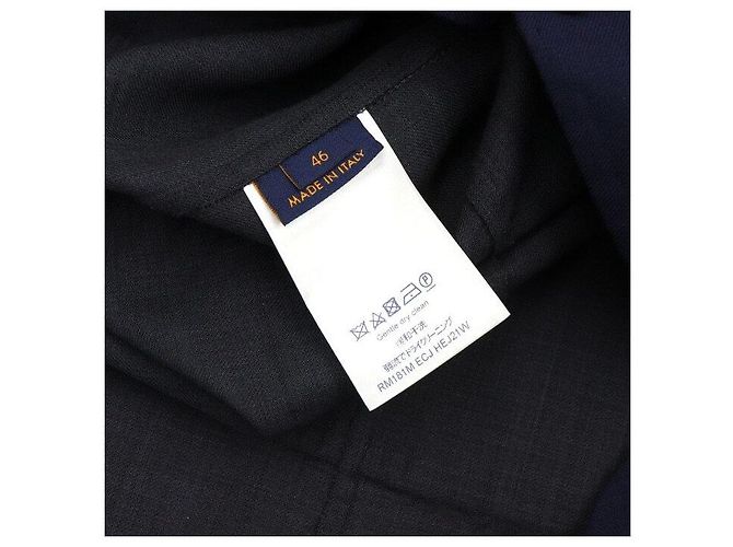 Louis Vuitton Blazer classico in lino blu navy da uomo - vista 7