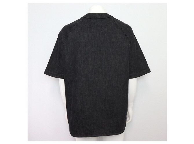 Louis Vuitton Denim-Hemdenjacke für Herren mit schwarzem Prägemuster-Monogramm - Ansicht 4