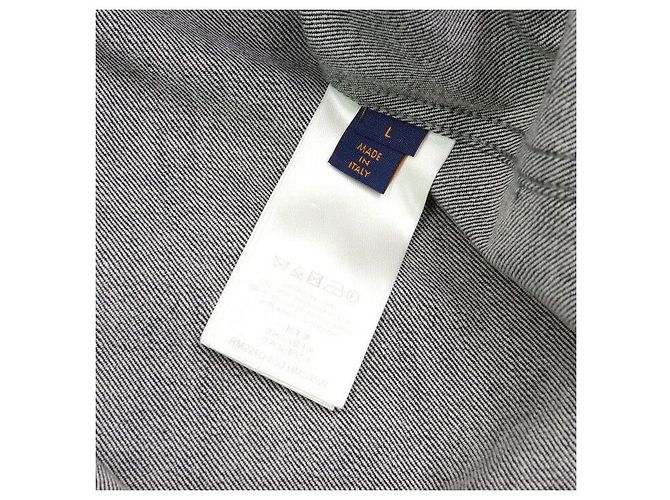 Louis Vuitton Denim-Hemdenjacke für Herren mit schwarzem Prägemuster-Monogramm - Ansicht 7