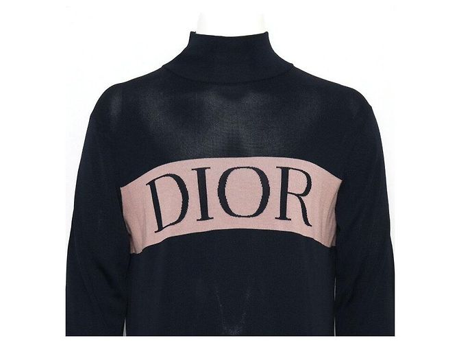 Dior Rollkragen-Kaschmirpullover mit großem Logo für Herren Blau - Ansicht 2