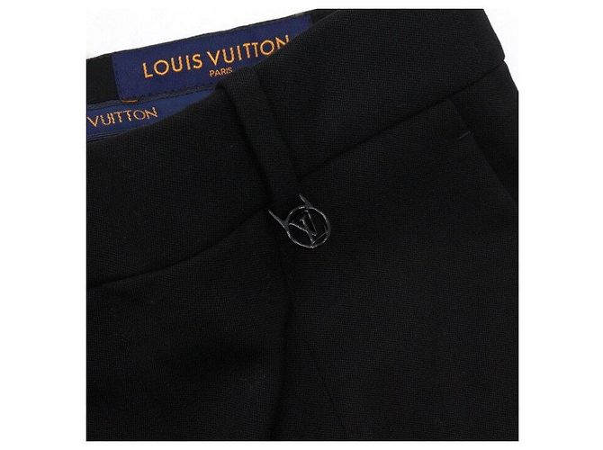 Louis Vuitton Pantaloni da uomo in cotone nero con spacco - vista 6