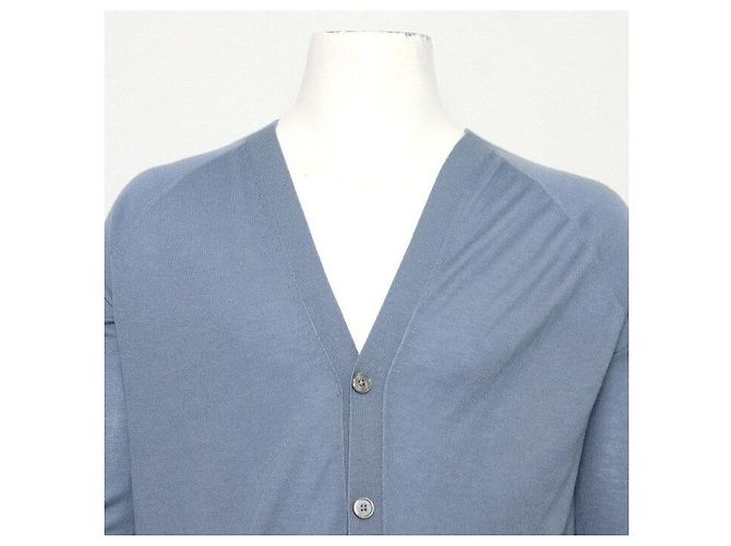 Hermès Hellblauer Herren-Cardigan aus Kaschmir-Seiden-Mischung - Ansicht 2