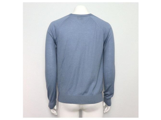 Hermès Hellblauer Herren-Cardigan aus Kaschmir-Seiden-Mischung - Ansicht 4
