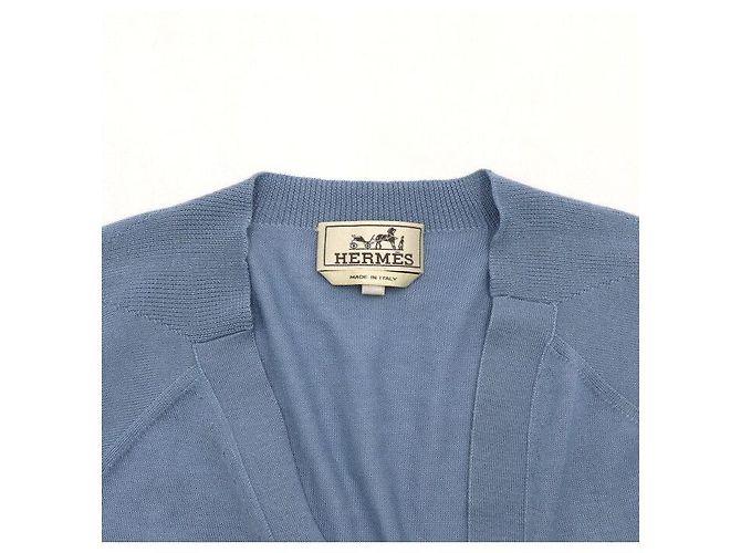 Hermès Hellblauer Herren-Cardigan aus Kaschmir-Seiden-Mischung - Ansicht 5