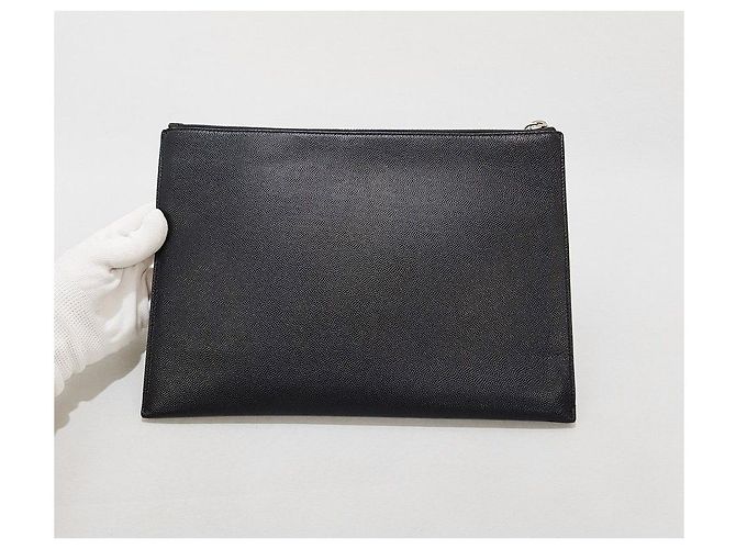 Saint Laurent Borsa Clutch Caviar Classica - vista 5
