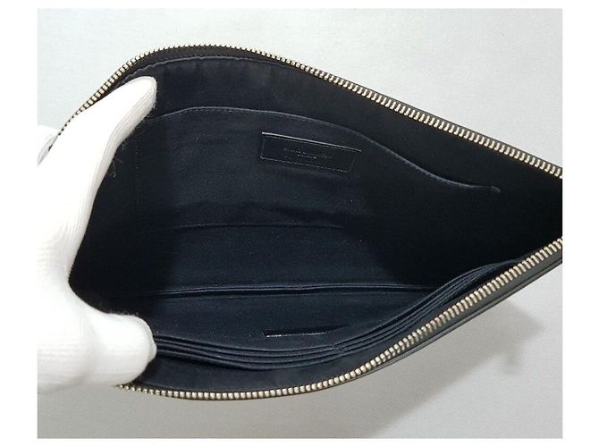 Saint Laurent Borsa Clutch Caviar Classica - vista 8