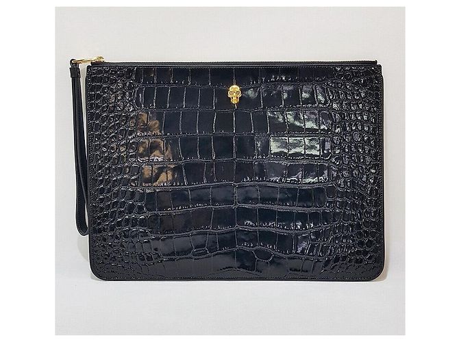 Clutch Gold Skull Alexander McQueen D'oro - vista 2