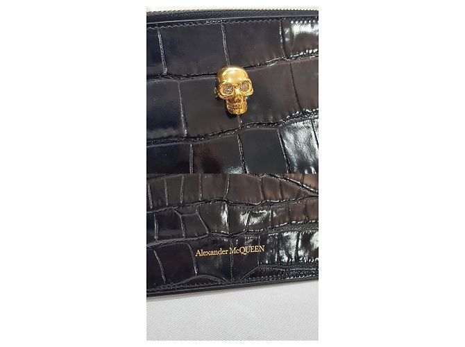 Clutch Gold Skull Alexander McQueen D'oro - vista 3