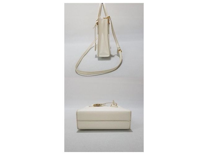 Prada Borsa tote a spalla in pelle Saffiano Bianco - vista 4