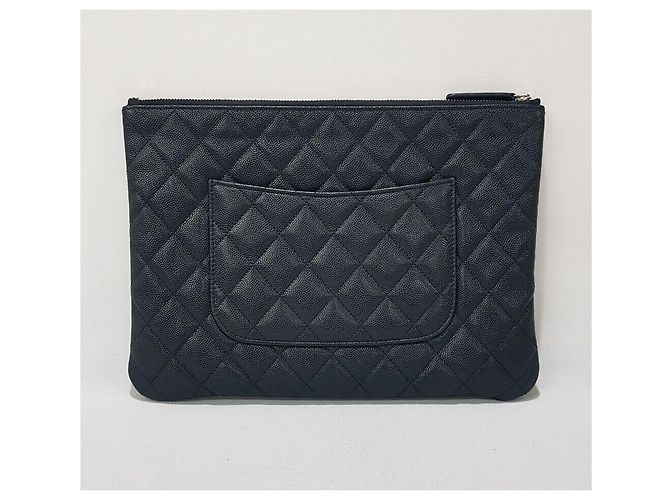 Chanel Clutch Black Caviar con logo CC Nero - vista 4