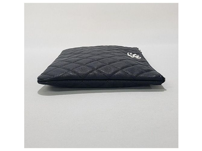 Chanel Clutch Black Caviar con logo CC Nero - vista 5