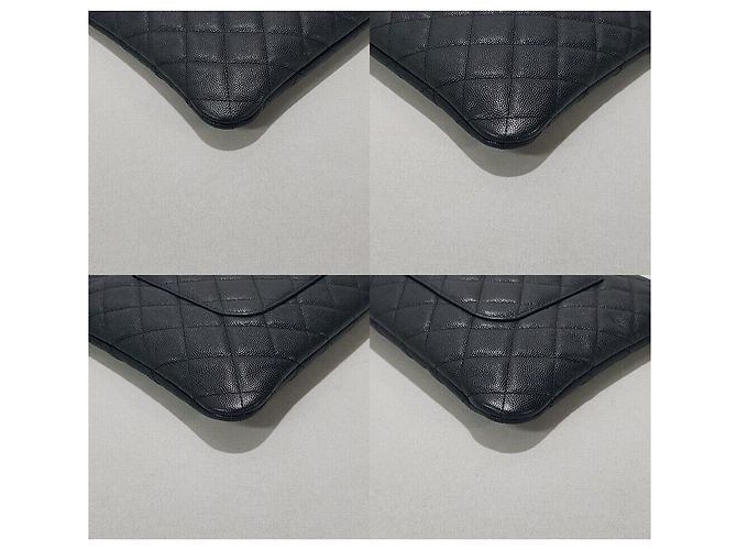 Chanel Clutch Black Caviar con logo CC Nero - vista 7