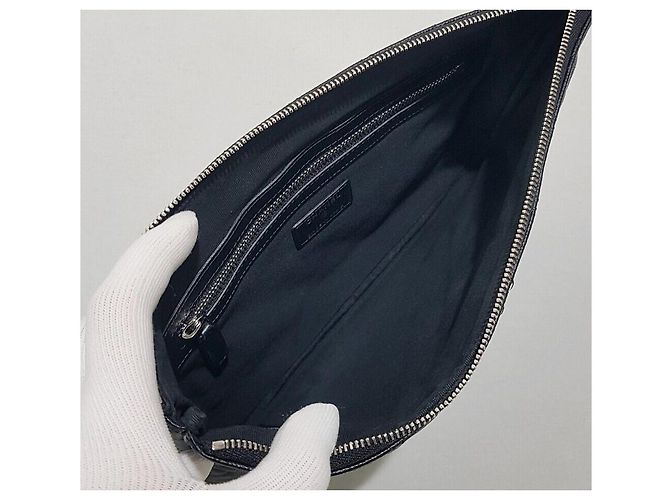 Chanel Clutch Black Caviar con logo CC Nero - vista 8