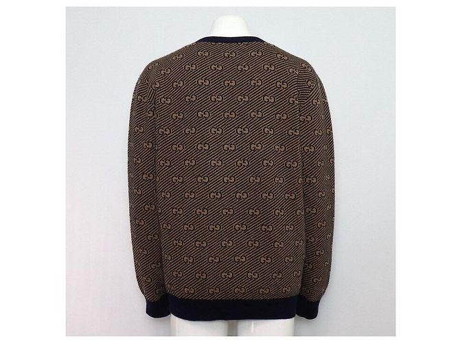Gucci GG-Streifen-Wollcardigan Schwarz - Ansicht 4