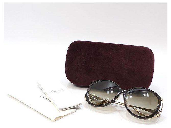 Gucci Gafas de sol oversize con estampado de leopardo Castaño - vista 2