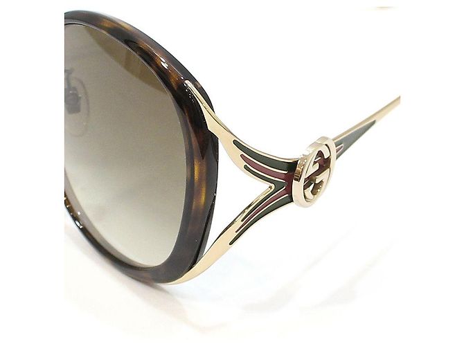 Gucci Gafas de sol oversize con estampado de leopardo Castaño - vista 6