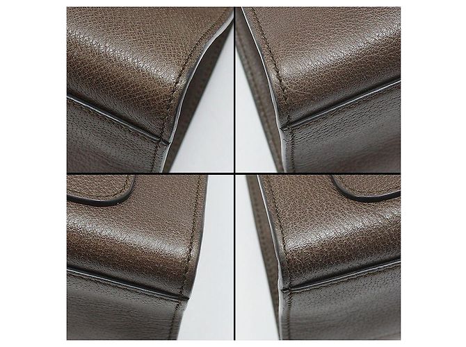 Gucci Borsa a mano e a spalla in pelle marrone con totem a farfalla di cristallo - vista 13