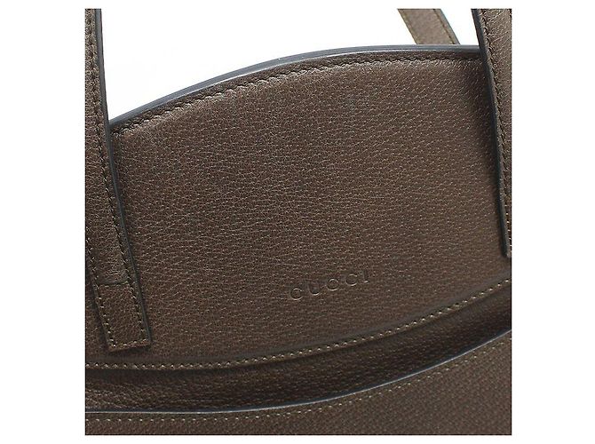 Gucci Borsa a mano e a spalla in pelle marrone con totem a farfalla di cristallo - vista 7