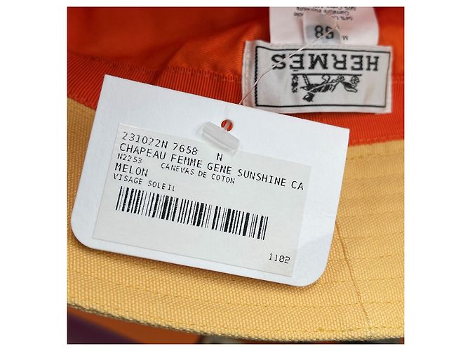 Hermès Cappello Bucket in Cotone Sunshine Giallo - vista 5