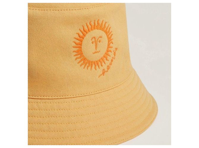 Hermès Cappello Bucket in Cotone Sunshine Giallo - vista 6