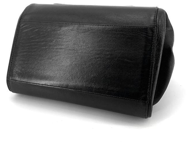 Chanel Borsa a tracolla a fisarmonica in agnello laccato cioccolato Nero - vista 7