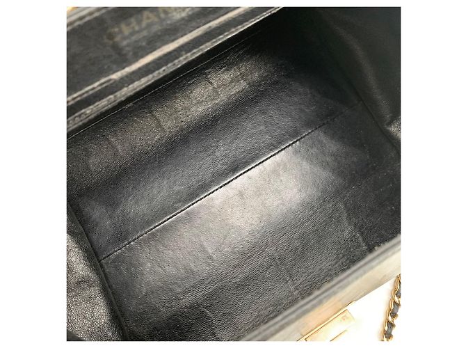 Chanel Borsa a tracolla a fisarmonica in agnello laccato cioccolato Nero - vista 8
