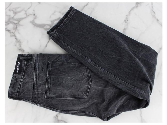 Balenciaga Schwarze Washed Denim Hose - Ansicht 3