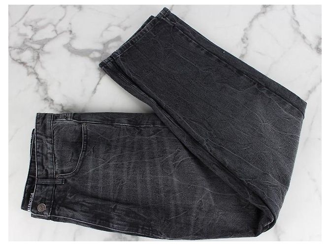 Balenciaga Schwarze Washed Denim Hose - Ansicht 4