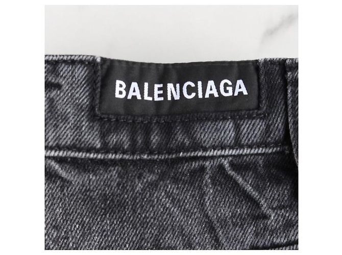 Balenciaga Schwarze Washed Denim Hose - Ansicht 5