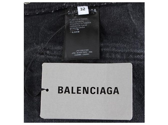 Balenciaga Schwarze Washed Denim Hose - Ansicht 6