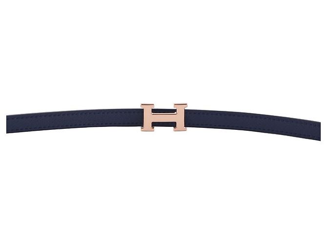 Hermès Mini hebilla de cinturón, correa de cuero reversible de doble cara Azul - vista 8