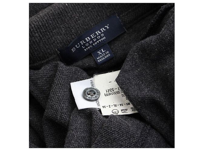 Burberry Piqué-Hemd für Herren in Anthrazitgrau Braun - Ansicht 3